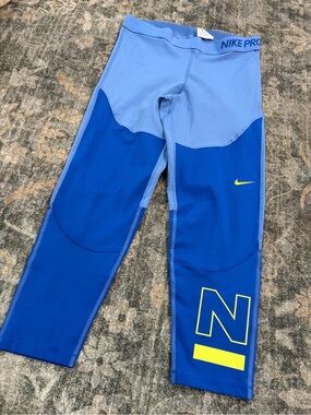 Boys' Blue Colorblocked Compression Tights